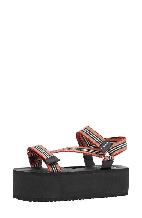 burberry women's patterson platform sandals|Burberry Patterson Multicolored Sporty Platform Sandals.